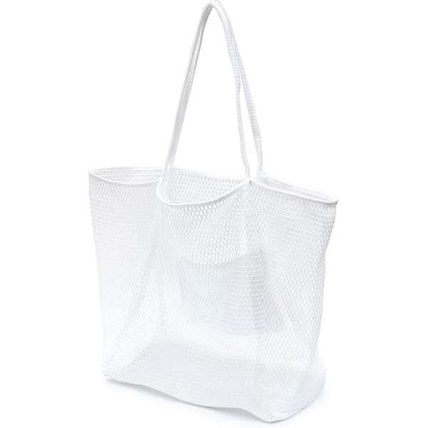 Mesh Beach Tote Dame Skulder Håndtaske A916-624 White