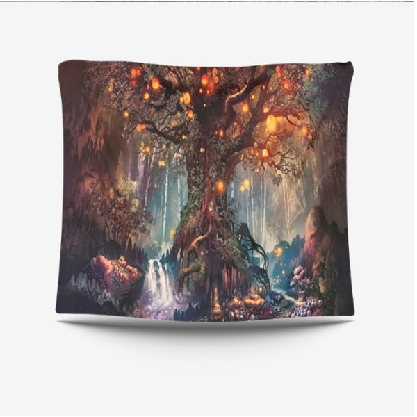3D Digital Gobeläng Printed Bakgrund Multi Landskap Borstad Tyg Gobeläng (QHGTSS1 150*150)
