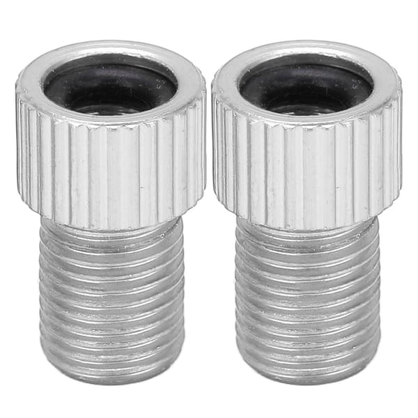 2-pack Presta till Schrader Cykelventiladapter Hållbar Mountainbikepump Silver