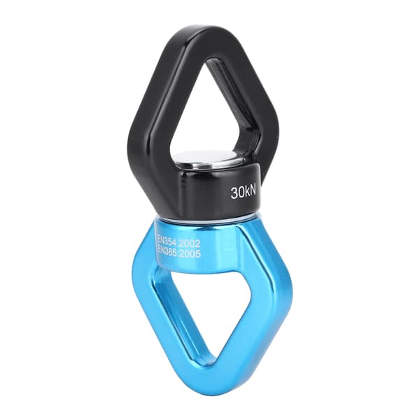 30KN Klättring Yoga Swivel Säkerhetsrotationsenhet Multifunktionell Karbinhake Blå Svart