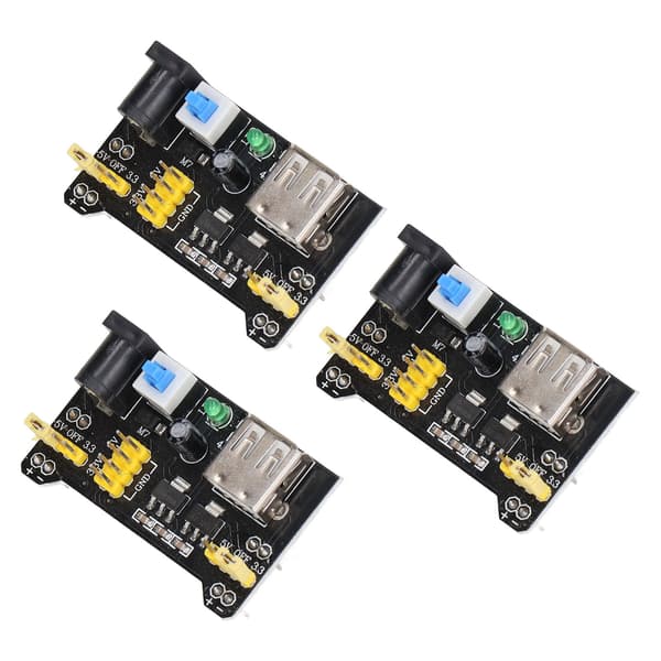 3 i 1 Breadboard Strømforsyningsmodul 3.3V 5V Dobbel Kanal Spenningsregulator