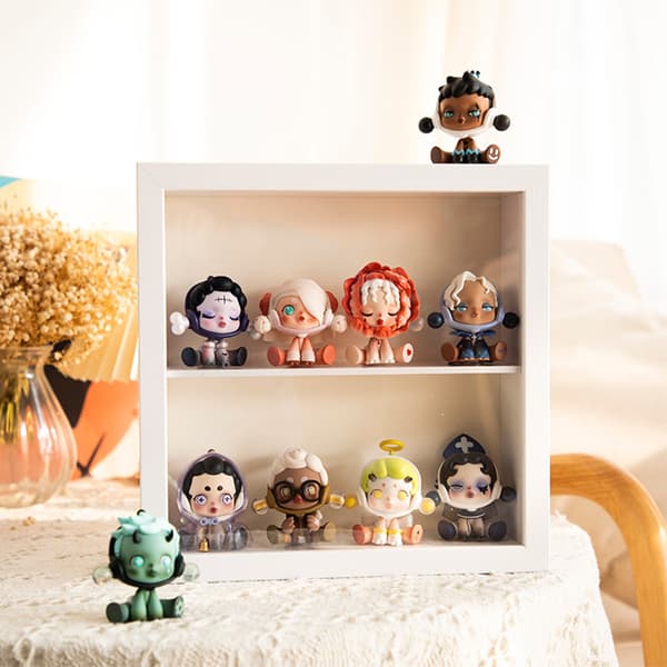 3D Förtjockat Anime Figur Display Vit Enkel Partition Mini Leksaker Samling Förvaringslåda