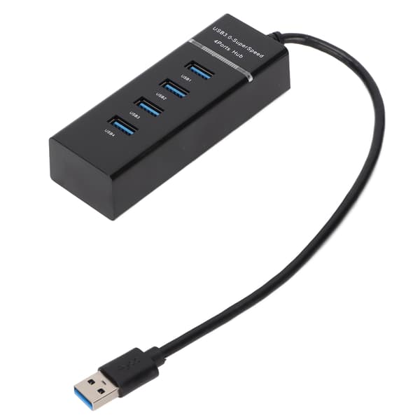 4 Port USB 3.0 Hub Hög Hastighet Kompakt Design Säkert Skydd Adapter