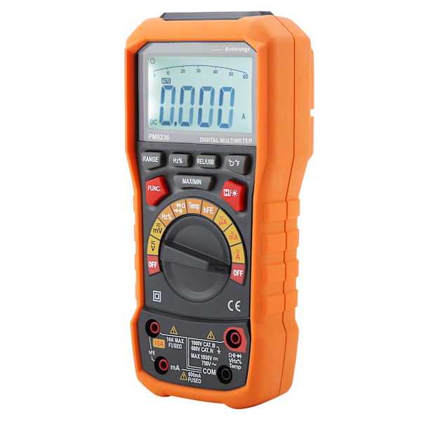 PeakMeter PM8236 Auto Range Digital Multimeter Temperatur Kapacitans Frekvens Tester