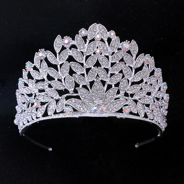 Europeiska och amerikanska barocken Bride Crown Fascinator Strass Hårprydnader Princess Crown Silver