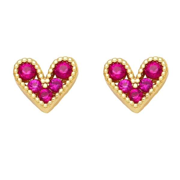 Korvakorut Vintage Zirkoni Heart Stud Muotikorut Ac9349 Rose