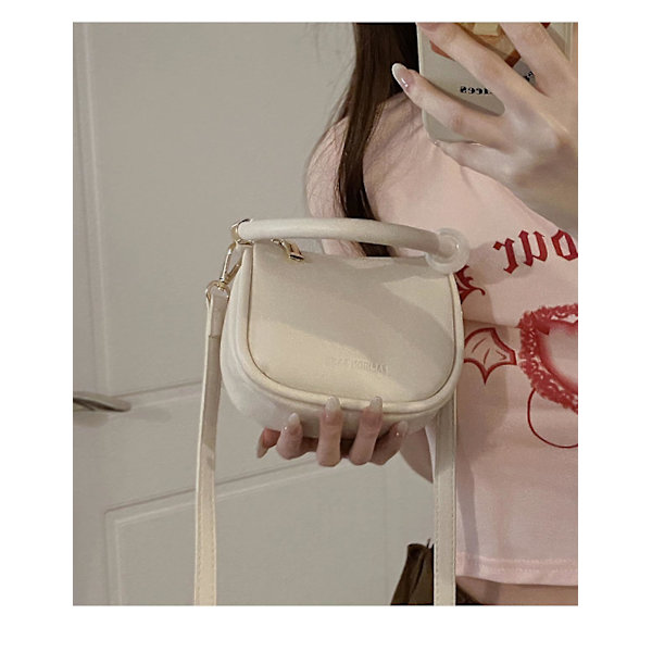 High Sense Bag One Shoulder Armpit Bag Mångsidig Messenger Small Square Bag (beige)