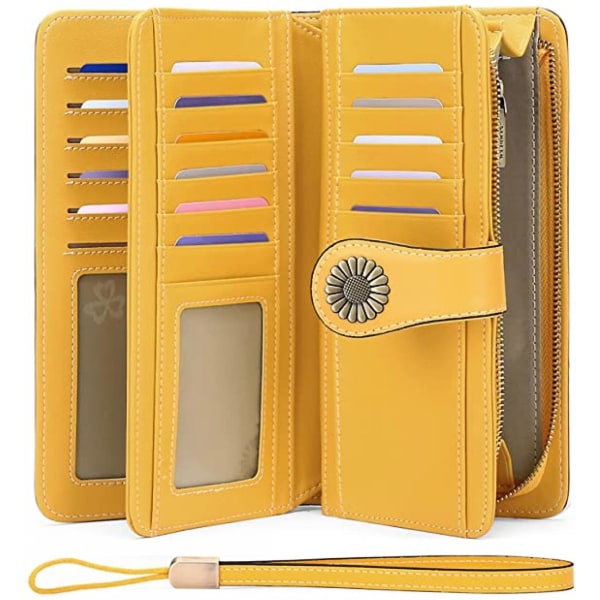 Plånböcker för kvinnor Kreditkortshållare i läder med RFID-blockering Armband med stor kapacitet A916-192 E