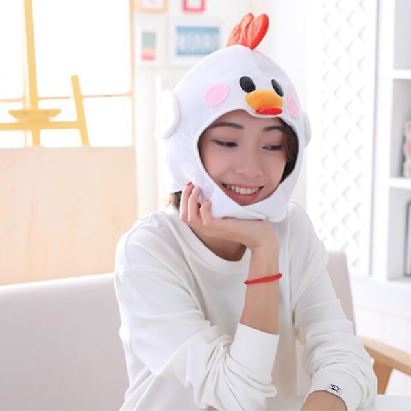 Chicken Hat Toy Props Lisävarusteet Pehmopää Fancy Taiyaki Cap Photo Props White