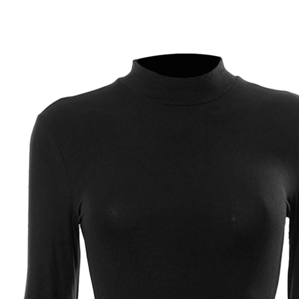 Elegant sort rynket bodycon kjole med lange ærmer og snøre til julefrokoster