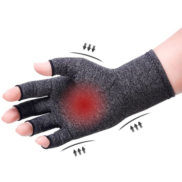 2 par kompressionshandskar för artrit handledsskydd - för smärtlindring för videospel och artros storlek M Grå