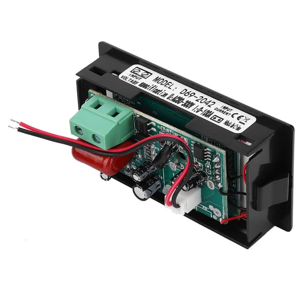 Dobbelt Display Voltmeter Amperemeter AC 80-300V 0-50A 0-100A med Strømtransformator Sort
