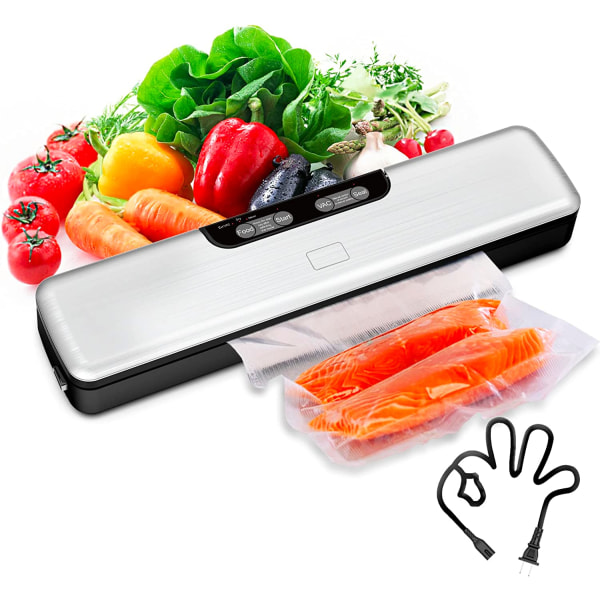 Vacuum Sealer, Food Vacuum Sealer med automatisk och manuell matförvaringsalternativ, 5-i-1 Food Vacuum Sealer med vått och torrt