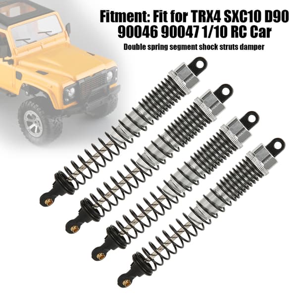 CNC Universal Shock Struts Dæmper 127mm Passer til TRX4 SXC10 D90 1/10 RC Bil (Sølv)