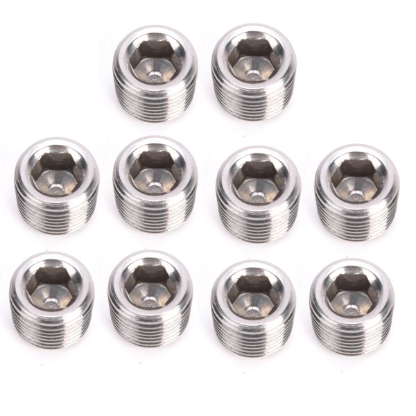 304 Rustfrit Stål BSPP Han Gevind Hex Prop 1/8 Tomme 10 stk