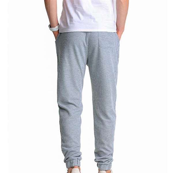 enfärgade lösa träningsbyxor för män Grey 2XL