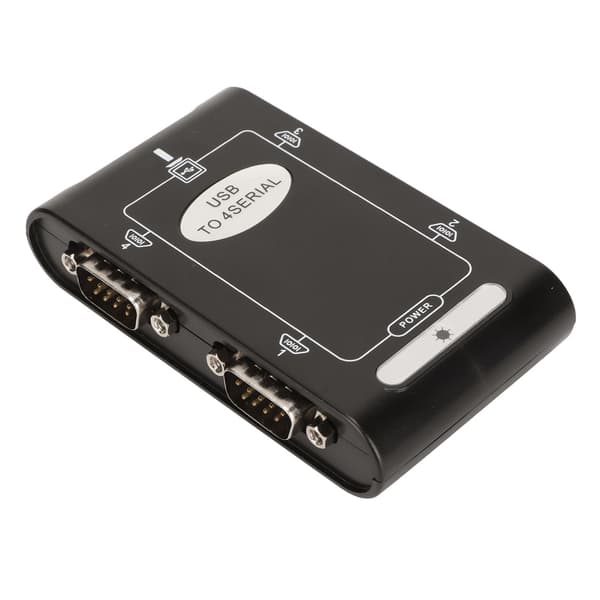 4 Port USB till RS232 Seriell Adapter DB9 COM Backup Funktion Kompakt för Windows 10 8 7