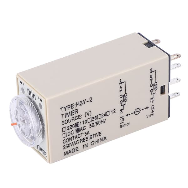 H3Y-2 Strömfördröjningstimer 0-3 Minuter 8 Stift 24V 110V 220V AC DC