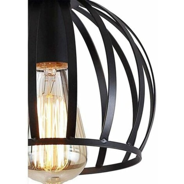 Industriell design taklampa i form av en metallbur, ljuskrona med 3 lampskärm för vardagsrum, sovrum, matsal