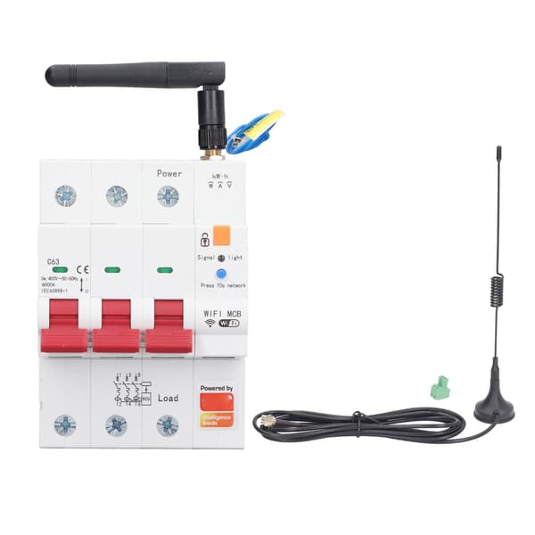 WiFi Fjernkontroll Timer Bryter 3P 63A Smart Lekkasjebryter AC400V
