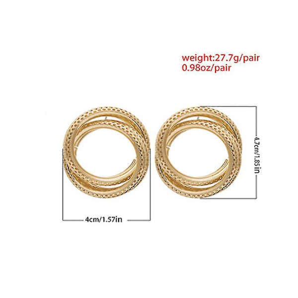 øreringe Hul Ring Twisted Circles Gyldne Metal Øreringe Til Bold