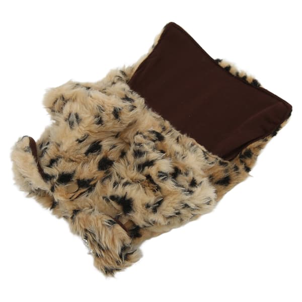 Kæledyrs Leopard Print Kappa Retro Plys Hvalpejakke til Efterår og Vinter