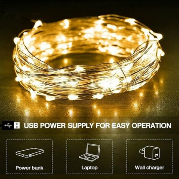 Fairy Lights, LED String Lights 20M 200 LEDs IP65 Vattentät, Micro LED String Lights Dekoration för sovrum jul W
