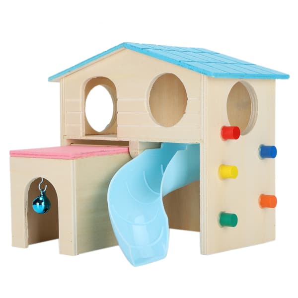 Blått Fun House Hamsterleke Motion Playground Treningsstudio