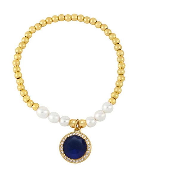 Rannekoru Vintage Zircon Pearl Muotikorut Ac8760 Blue