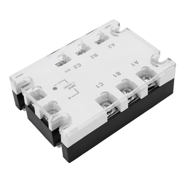 3-fase solid state-relé Hvit Støyfri Antisjokk Pålitelig DC til AC Solid State-relé 3.32VDC 24.480VAC 10A