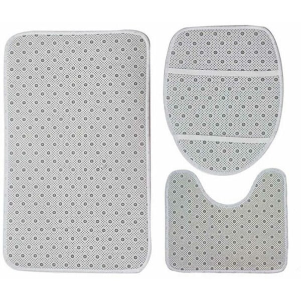 3 stk Toilettilbehør Bademåtte+Konturmåtte+Toiletlåg Måtte-Sort-Bliv nøgen，Til toiletter, toiletter mv.