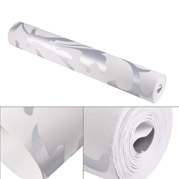 3D Vertikal Tapet Silver Nonwoven Sovrumsinredning