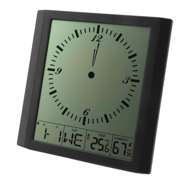 Veggmontert digital klokke 8,6 tommer multifunksjon stor digital veggklokke termometer hygrometer for soverom