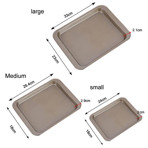 Metallisk Rektangulær Brødform Flerbruks Holdbar Bakeplate DIY Bakverk 24 X 18 cm Gull