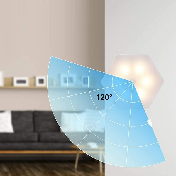 2W varmt lys, 3 stykker smart sensorlys, genopladelig sengelampe til soveværelse, med USB, velegnet til garderobe, krig