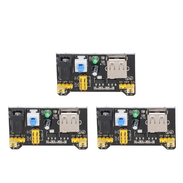 3 i 1 Breadboard Strømforsyningsmodul 3.3V 5V Dobbelt Kanal Spændingsregulator