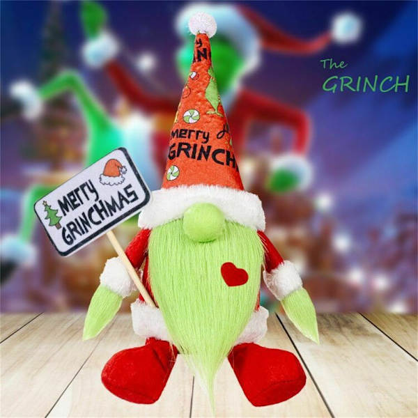 Grinch sittande docka (plakat docka)