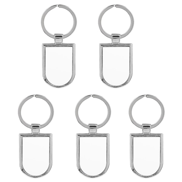 5 stk Sublimation Nøglering Diy Nøglering Blank Nøglering Metal Nøglering Ornament