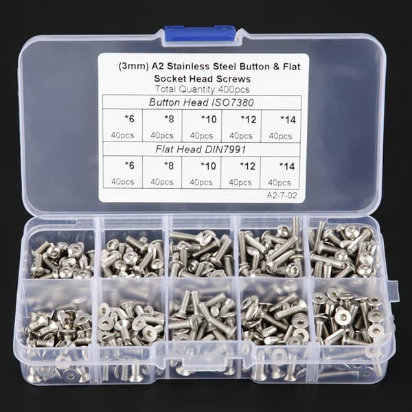 400 stk. M3 304 Rustfritt Stål Pan Head Hex Skruesett
