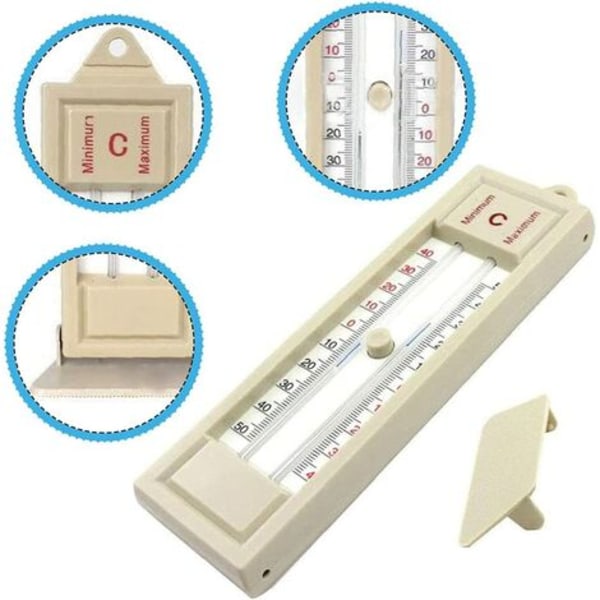 Digitalt drivhustermometer, Max Min termometer -Udendørs Have Drivhusvæg, Klassisk Design Vægtermometer