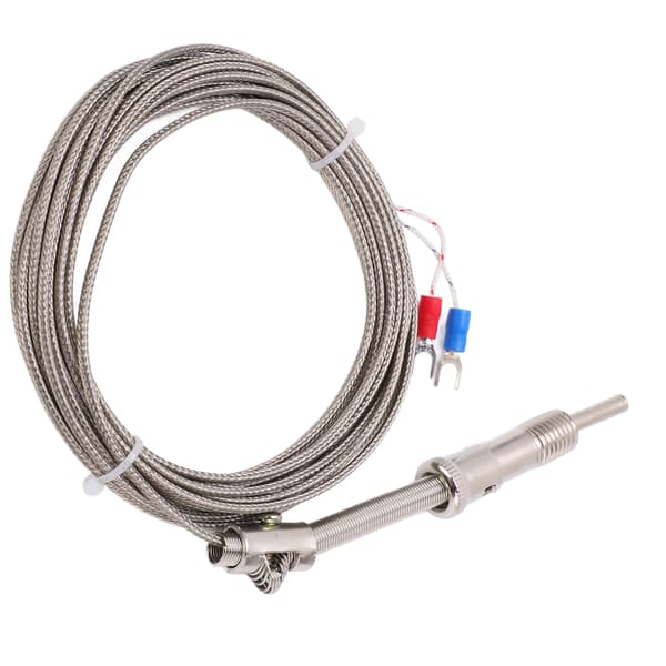 Skærmet termoelementsonde - K-type, 5 meter lang