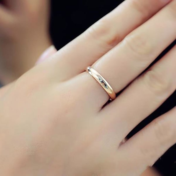 Sormus Tyylikäs Sormus Koru Titaani Teräs Pari Band Sormus Juhliin Rose Gold US 6
