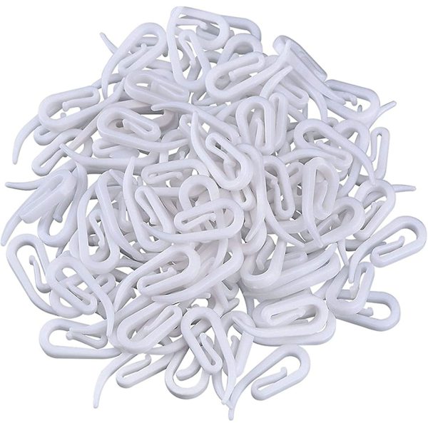 Piao 200st Gardinkrokpaket Plastgardinkrokar Gardinstångskrok För Duschgardiner / Draperier / Fönstergardiner / Blyertsveck, 28 X 12 Mm