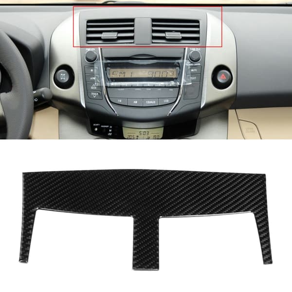 Kolfiber Central Control Air Vent Trim Dekor Sticker Passar för Toyota RAV4 2006-2012