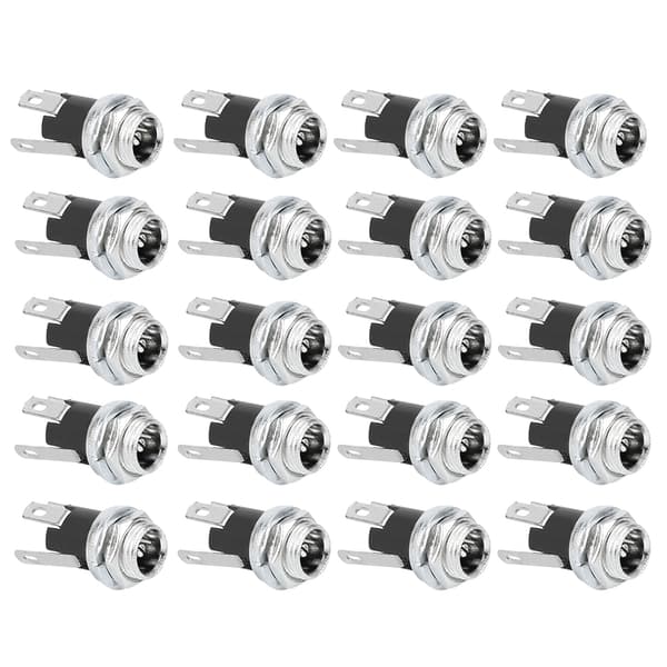 20A DC Strömförsörjning Hona Jack med 5,5x2,1mm Gängad Mutter Panelmontering DC025M