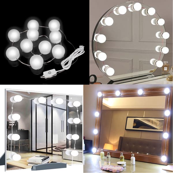 10 stk. USB 3 Farve LED Lys til Makeup Vanity Bord Spejl