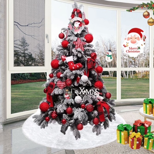 (90 cm White Waterfall Hair Tree Skirt) Inomhus och utomhus Juldekorationer för hem- och trädgårdsdekorationer