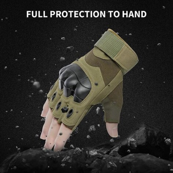 Huntvp Half Finger Tactical Gloves Miesten Naisten Ulkourheilu taisteluun, Armeija, Moottoripyörä, Paintball, Naamiointi,L