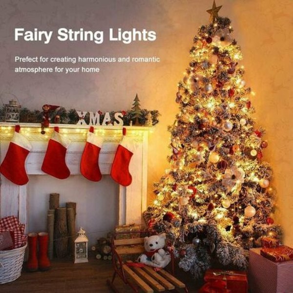Fairy Lights, LED String Lights 20M 200 LEDs IP65 Vattentät, Micro LED String Lights Dekoration för sovrum jul W