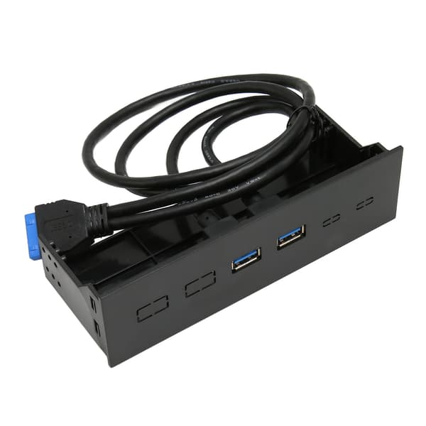 5.25 tums frontpanel 2 port USB 3.0 optisk drivenhetsfack med 19-stiftskontakt för PC-chassi